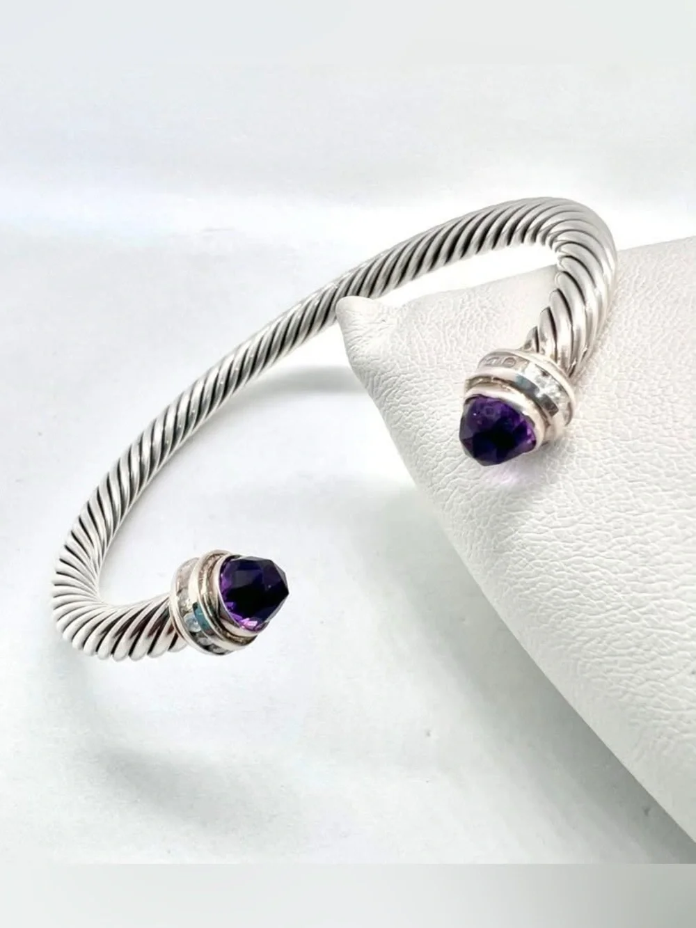 David Yurman Cable Classics Bracelet in Sterling Silver with Amethyst and Pavé D
